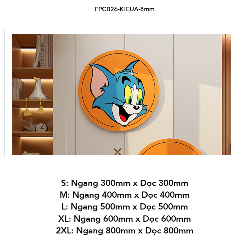  Tranh Fomex EPeBen dán tường nổi 3d Hình Tom và Jerry decor trang trí Phòng ngủ, Phòng khách, Phòng cho bé, Mẫu giáo 
