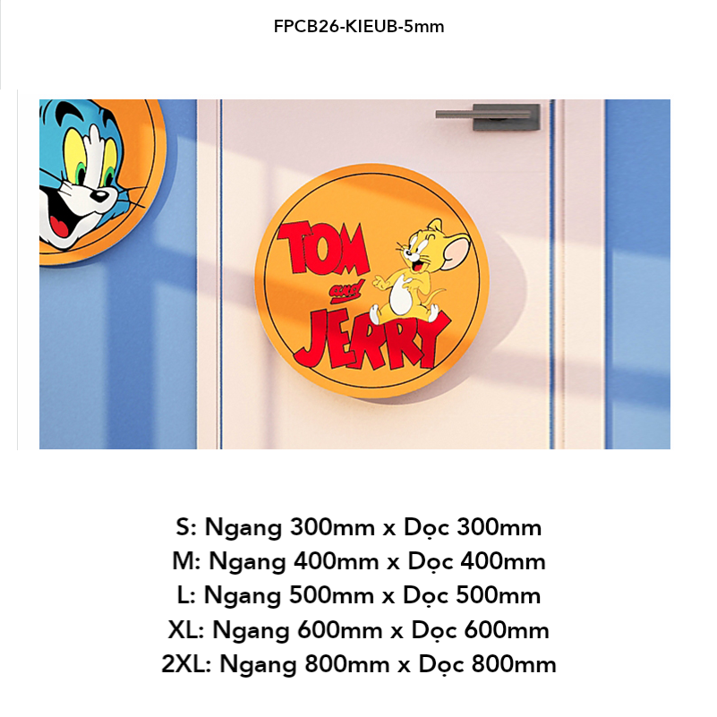  Tranh Fomex EPeBen dán tường nổi 3d Hình Tom và Jerry decor trang trí Phòng ngủ, Phòng khách, Phòng cho bé, Mẫu giáo 