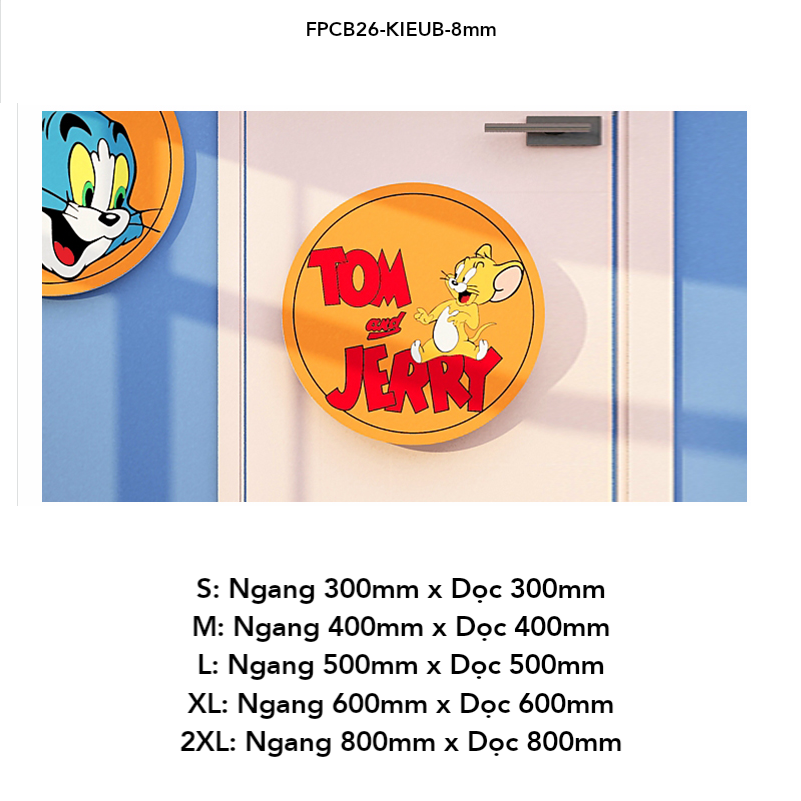  Tranh Fomex EPeBen dán tường nổi 3d Hình Tom và Jerry decor trang trí Phòng ngủ, Phòng khách, Phòng cho bé, Mẫu giáo 