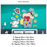  Tranh Fomex EPeBen dán tường nổi 3d Hình Shin và những người bạn decor trang trí Phòng cho bé, Phòng ngủ, Mẫu giáo 