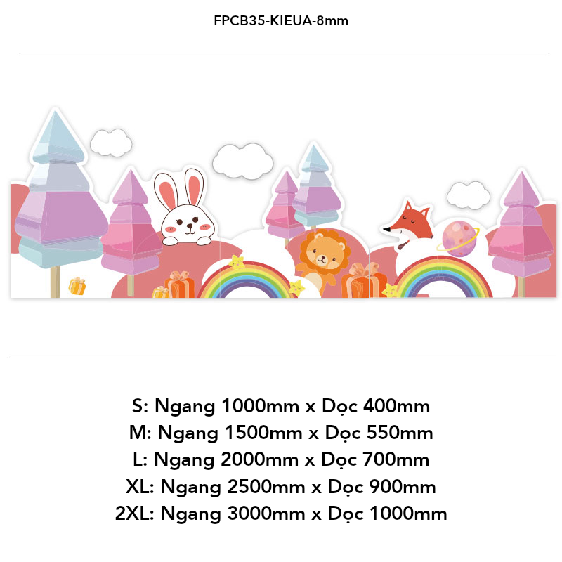  Tranh Fomex EPeBen dán tường nổi 3d Hình Khu vườn cầu vồng decor trang trí Phòng cho bé, Phòng Học, Mẫu giáo 