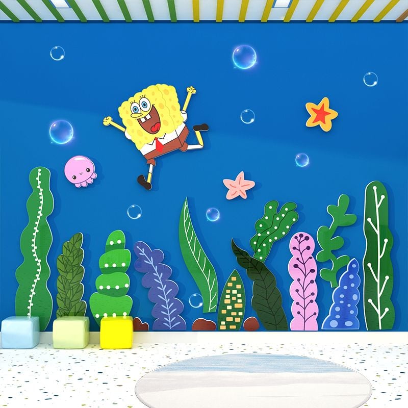  Tranh Fomex EPeBen dán tường nổi 3d Spongebob đại dương  trang trí Phòng cho bé, Phòng ngủ, Mẫu giáo 