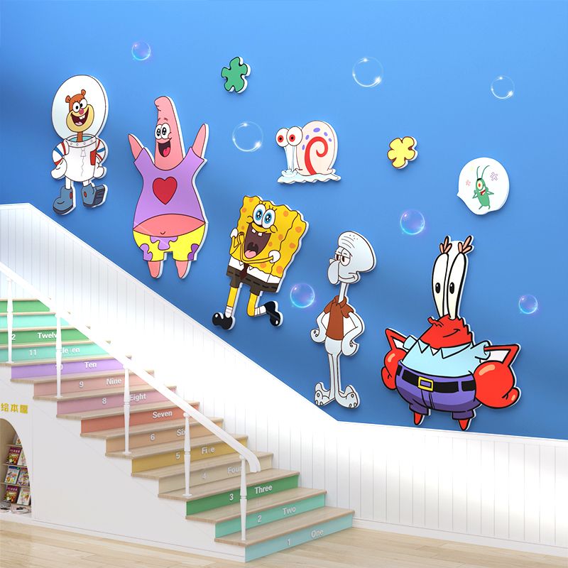  Tranh Fomex EPeBen dán tường nổi 3d Spongebob đại dương  trang trí Phòng cho bé, Phòng ngủ, Mẫu giáo 