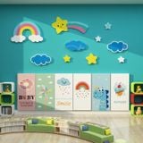  Tranh Fomex EPeBen dán tường nổi 3d Đám Mây Và Cầu Vồng Trang Trí Phòng Trẻ Cho Bé, Mầm non, Mẫu Giáo 
