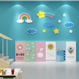  Tranh Fomex EPeBen dán tường nổi 3d Đám Mây Và Cầu Vồng Trang Trí Phòng Trẻ Cho Bé, Mầm non, Mẫu Giáo 