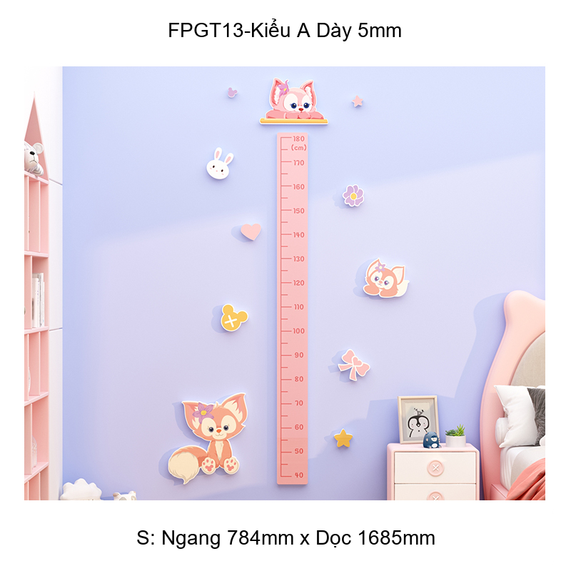  Tranh Fomex EPeBen dán tường nổi 3d Thước Đo Chiều Cao trang trí Phòng cho bé, Phòng ngủ, Mẫu giáo 