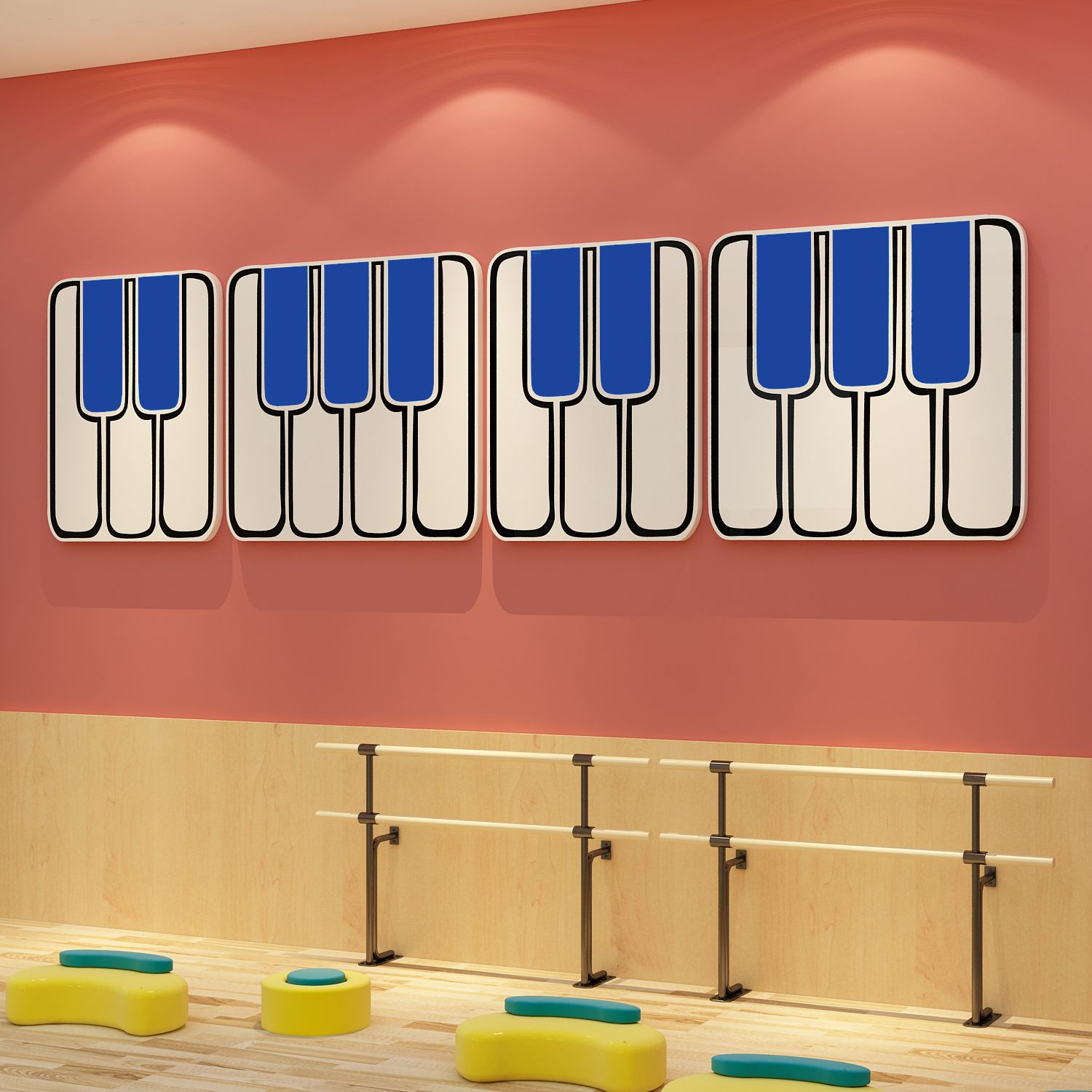  Tranh Fomex EPeBen dán tường nổi 3d Piano  Trang Trí Phòng Trẻ Cho Bé, Mầm non, Mẫu Giáo 