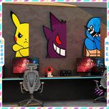  Tranh Fomex EPeBen dán tường nổi 3d hình Cyberpunk Mario Pokemon Trang Trí Phòng Game,Phòng Giải Trí 