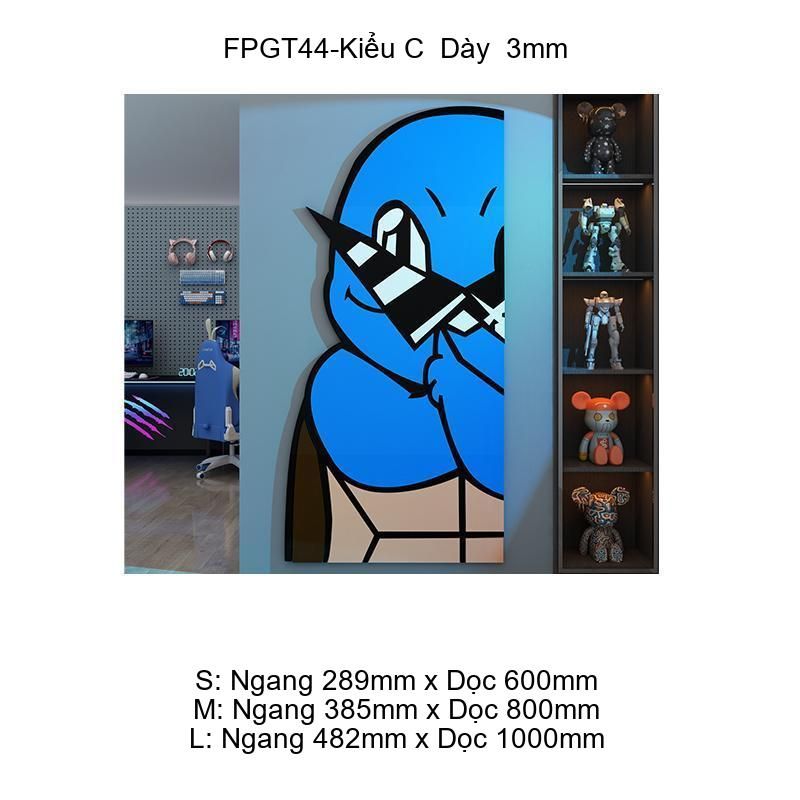  Tranh Fomex EPeBen dán tường nổi 3d hình Cyberpunk Mario Pokemon Trang Trí Phòng Game,Phòng Giải Trí 