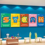  Tranh Fomex EPeBen Hình trang trí lớp học tiếng Anh mẫu giáo, thư viện, lớp học thêm, cơ sở đào tạo, hình nền dán tường 