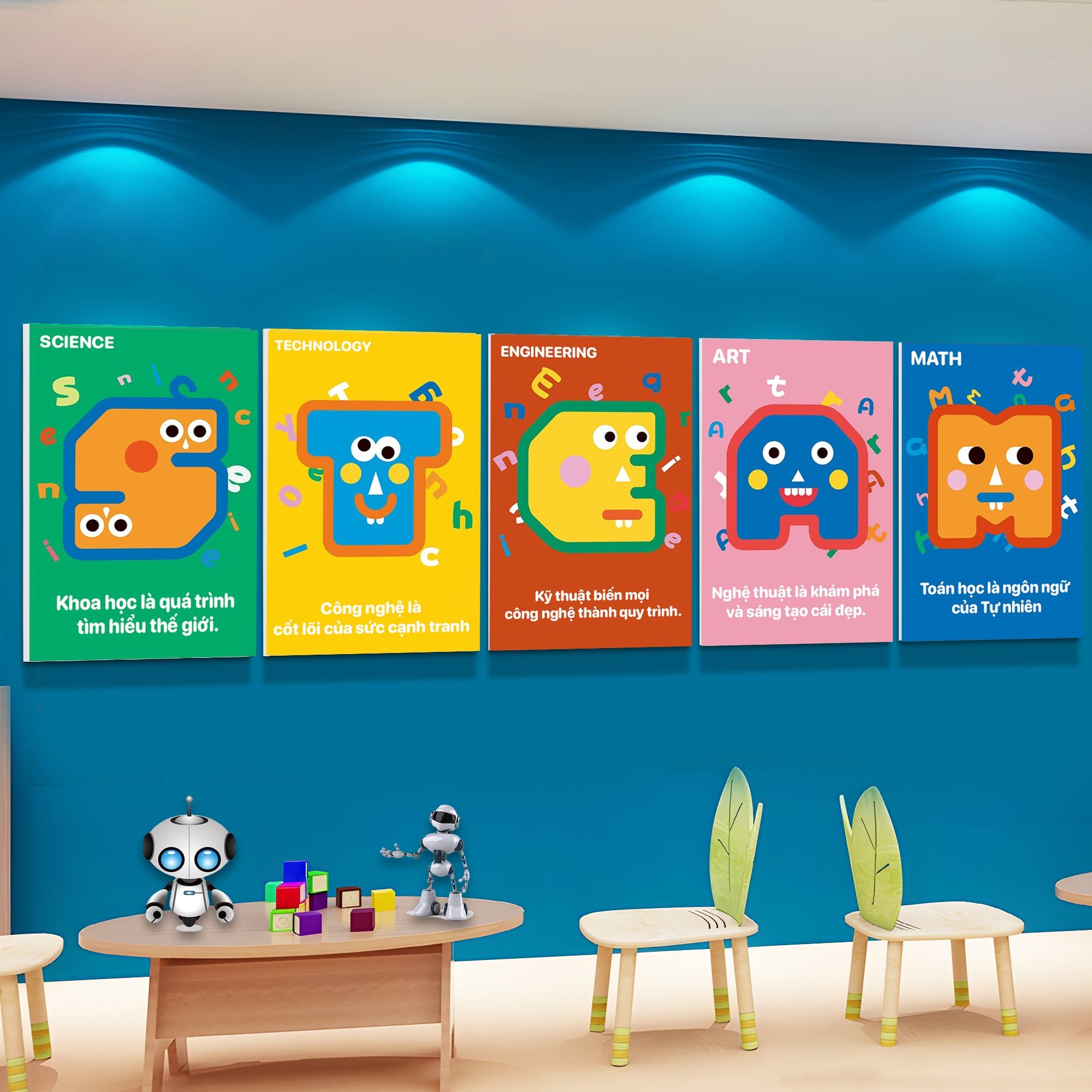  Tranh Fomex EPeBen Hình trang trí lớp học tiếng Anh mẫu giáo, thư viện, lớp học thêm, cơ sở đào tạo, hình nền dán tường 