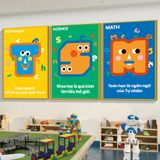  Tranh Fomex EPeBen Hình trang trí lớp học tiếng Anh mẫu giáo, thư viện, lớp học thêm, cơ sở đào tạo, hình nền dán tường 