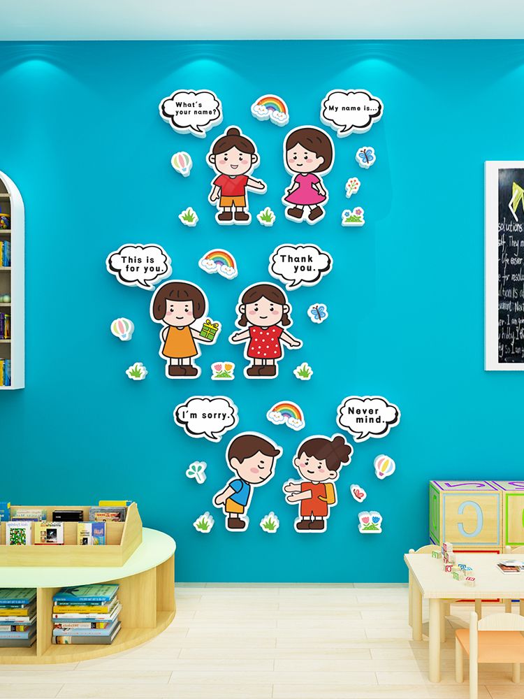  Tranh Fomex EPeBen Hình trang trí lớp học tiếng Anh mẫu giáo, thư viện, lớp học thêm, cơ sở đào tạo, hình nền dán tường 