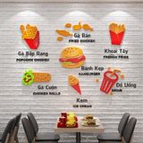  Tranh mica EPeBen dán tường nổi 3d hình đồ ăn nhanh, gà rán, bắp rang, khoai chiên, trang trí quán fastfood, quán nhậu 