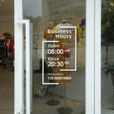  Chữ mica giờ làm việc, logo theo yêu cầu (chữ dán nổi) welcome trang trí cửa kính ra vào, cửa hàng,quán ăn,kinh doanh 