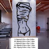  Tranh mica EPeBen dán tường nổi 3d hình Tay Nâng Tạ No pain, Hình cô gái sexy decor trang trí Phòng Tập Gym, Fitness 