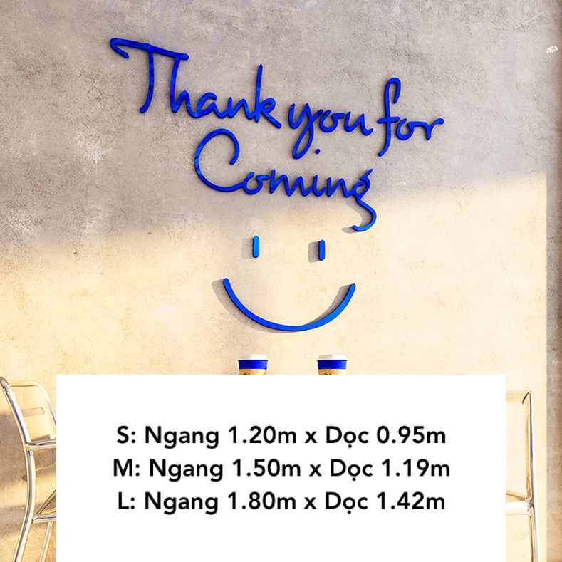  Tranh mica EPeBen dán tường nổi 3d hình Thank You For Coming decor trang trí Cửa Hàng, Quán Trà Sữa 