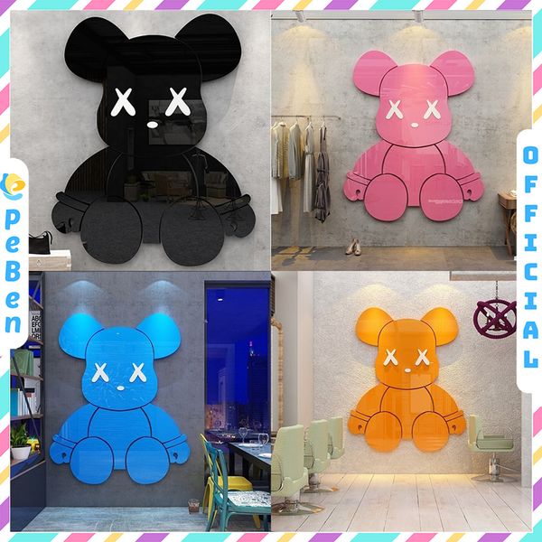  Tranh mica EPeBen dán tường nổi 3d hình Kaws Bearbrick decor trang trí quán cafe, trà sữa, cửa hàng, spa, salon 