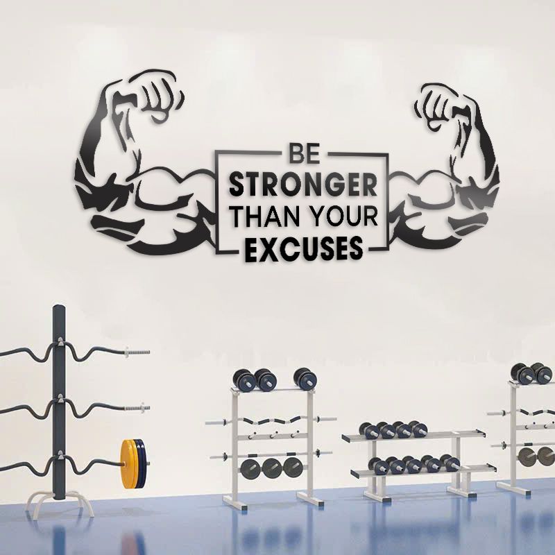  Tranh mica EPeBen dán tường nổi 3d hình STRONGER decor Trang Trí Phòng GYM,Phòng tập,phòng thể dục 