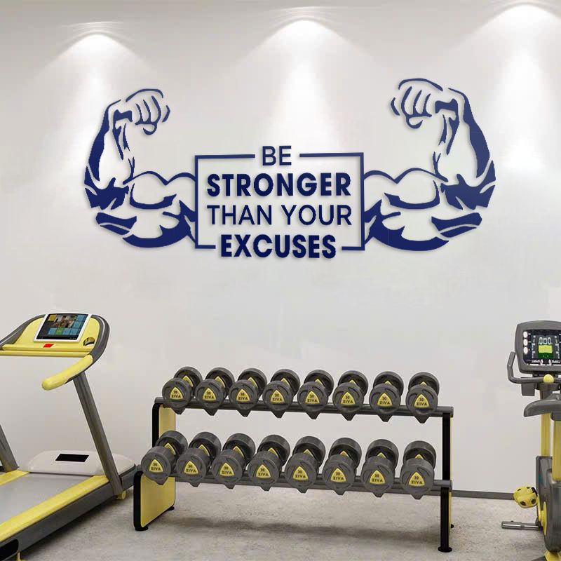  Tranh mica EPeBen dán tường nổi 3d hình STRONGER decor Trang Trí Phòng GYM,Phòng tập,phòng thể dục 
