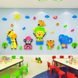  Tranh mica EPeBen dán tường nổi 3d hình ban nhạc của các con vật, decor trang trí phòng cho bé, mầm non, mẫu giáo 