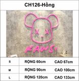  Tranh mica EPeBen dán tường nổi 3d hình mặt gấu Kaws Bearbrick ngầu, trang trí quán ăn, shop thời trang, spa làm đẹp 
