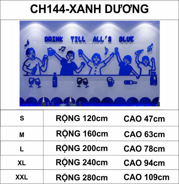  Tranh mica EPeBen dán tường nổi 3d hình Cùng nhau nâng cốc decor trang trí quán nhậu, nhà hàng, quán ăn 