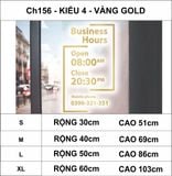  Chữ mica giờ làm việc, logo theo yêu cầu (chữ dán nổi) welcome trang trí cửa kính ra vào, cửa hàng,quán ăn,kinh doanh 