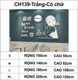  Tranh mica EPeBen dán tường nổi 3d hình cô gái vui vẻ Happy decor trang trí quán cafe, trà chanh, trà sữa 