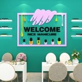  Tranh mica EPeBen dán tường nổi 3d hình Welcome decor trang trí cửa hàng nail, làm móng, tiệm làm đẹp 