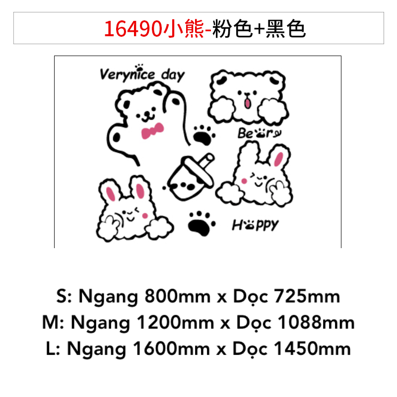  Tranh mica EPeBen dán tường nổi 3d hình Tường Checkin thỏ gấu đáng yêu Verynice day Be Happy decor trang trí Cửa Hàng 