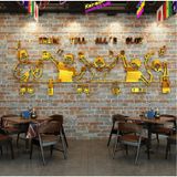  Tranh mica EPeBen dán tường nổi 3d hình Cùng nhau nâng cốc decor trang trí quán nhậu, nhà hàng, quán ăn 