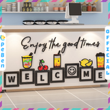  Tranh mica EPeBen dán tường nổi 3d hình Enjoy The Good Times decor trang trí Quán Trà Sữa, Quán Nước 