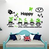  Tranh mica EPeBen dán tường nổi 3d hình khu vườn vui vẻ happy cây mưa decor trang trí mầm non, phòng cho bé 