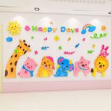  Tranh mica EPeBen dán tường nổi 3d hình Động vật sở thú happy day nghiêng đầu decor trang trí nhà trẻ, phòng cho bé 
