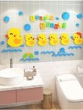  Tranh mica EPeBen dán tường nổi 3d hình bubble đàn vịt con theo mẹ, decor trang trí tường phòng tắm cho bé, khu vui chơi 