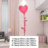  Tranh mica EPeBen dán tường nổi 3d hình I Love You Bóng Trái Tim decor trang trí Phòng Ngủ, Nhà Đẹp 