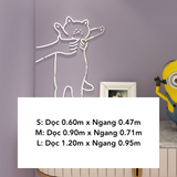  Tranh mica EPeBen dán tường nổi 3d hình Con Mèo Cào decor trang trí Phòng Ngủ, Dán Cửa 