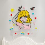  Tranh mica EPeBen dán tường nổi 3d hình Cô Bé Gái Lướt Scooter bóng bay nữ tính decor trang trí Phòng Cho Bé, Phòng Ngủ 