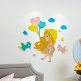  Tranh mica EPeBen dán tường nổi 3d hình Cô Bé Gái Lướt Scooter bóng bay nữ tính decor trang trí Phòng Cho Bé, Phòng Ngủ 