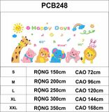  Tranh mica EPeBen dán tường nổi 3d hình Động vật sở thú happy day nghiêng đầu decor trang trí nhà trẻ, phòng cho bé 