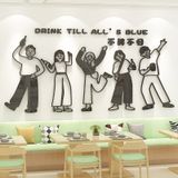  Tranh mica EPeBen dán tường nổi 3d hình nhậu cùng bạn bè decor trang trí khu vực chụp ảnh quán nhậu, quán ăn, nhà hàng 