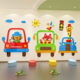  Tranh mica EPeBen dán tường nổi 3d hình Ô Tô Động Vật Beep Beep decor trang trí Phòng ngủ cho bé, Lớp Học Mẫu giáo 