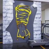 Tranh mica EPeBen dán tường nổi 3d hình Tay Nâng Tạ No pain, Hình cô gái sexy decor trang trí Phòng Tập Gym, Fitness 