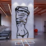  Tranh mica EPeBen dán tường nổi 3d hình Tay Nâng Tạ No pain, Hình cô gái sexy decor trang trí Phòng Tập Gym, Fitness 