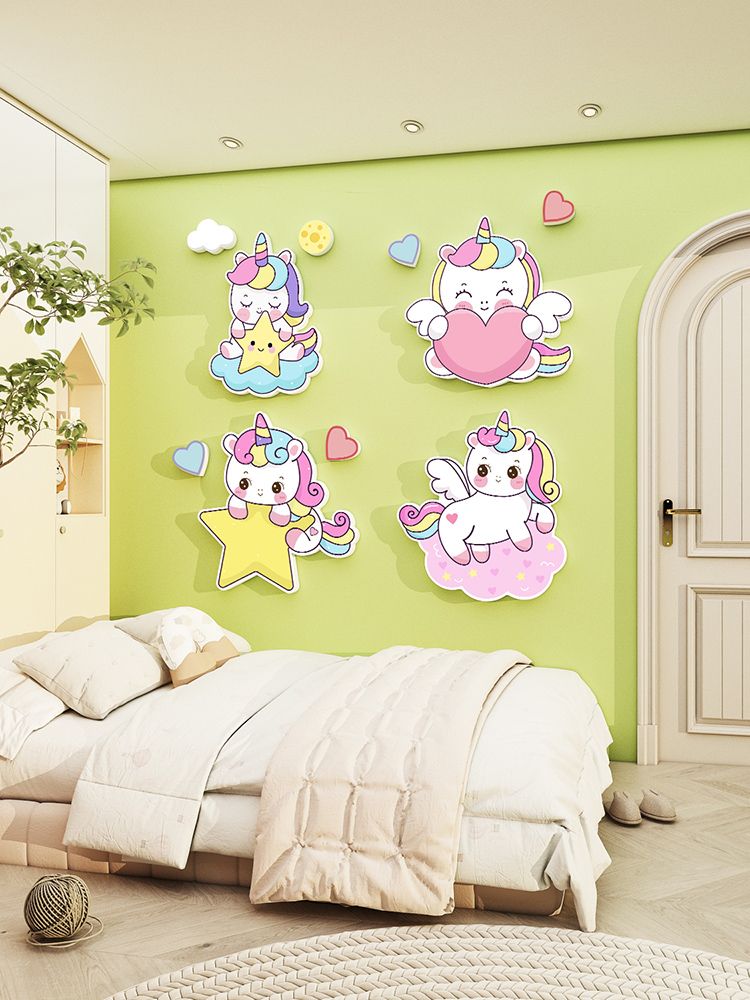  Tranh Fomex EPeBen dán tường nổi 3d Hình Kỳ Lân Dễ Thương Decor Trang Trí Phòng Cho Bé Phòng Ngủ Bé Gái 