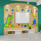  Tranh mica EPeBen dán tường nổi 3d Hình các con vật, hoa lá decor trang trí quanh bảng từ, quanh tivi mầm non, Lớp học 