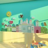  Tranh Fomex EPeBen dán tường nổi 3d Hình Thành phố mộng mơ decor trang trí Phòng cho bé, Phòng ngủ, Mầm Non, Phòng Khách 