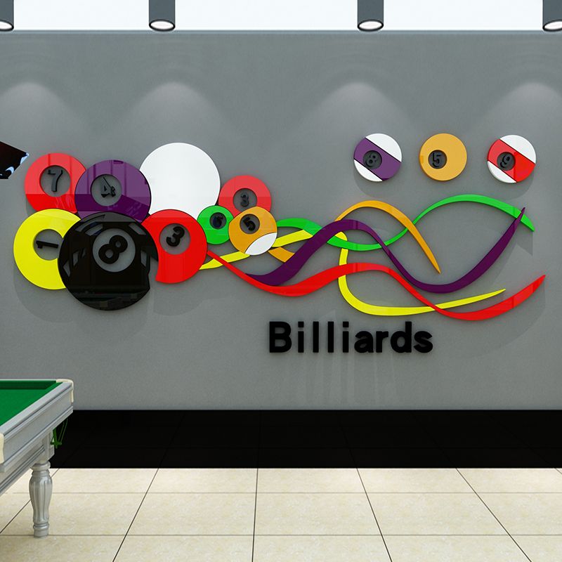  Tranh mica EPeBen dán tường nổi 3d hình chùm Bóng Bida decor trang trí Quán Bida, CLB Bida, billiard 