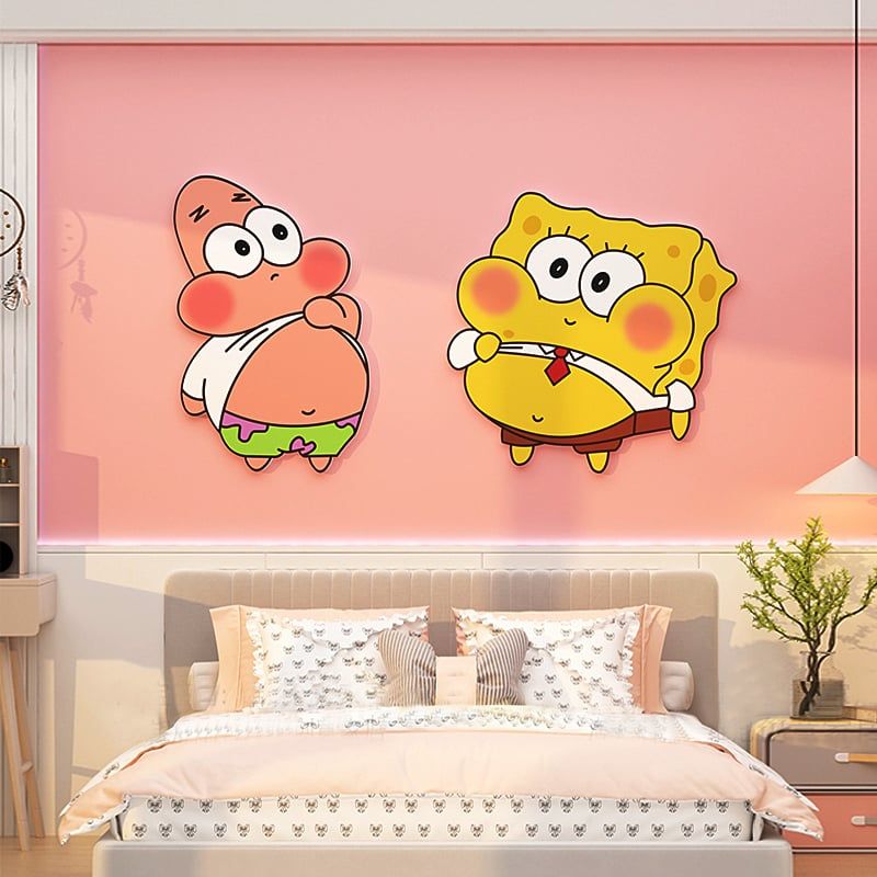  Tranh Fomex EPeBen dán tường nổi 3d Hình Bọt Biển Tinh Nghịch decor trang trí Phòng cho ngủ bé, Phòng khách, Mẫu giáo 